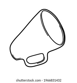 Icono portador de garrapatas Megaphone. Dibujo de la ilustración de la caricatura dibujada a mano.