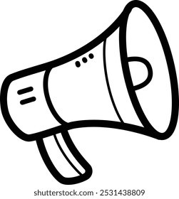 Icono e ilustración de Vector doodle de megáfono