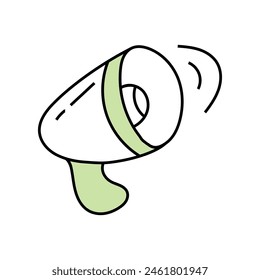 Megáfono doodle .Vector aislado sobre fondo blanco