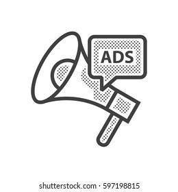 Megaphone Dotted Advertisement Icon