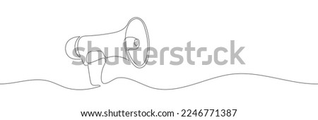 megaphone drawn in Continuous one line on a white background