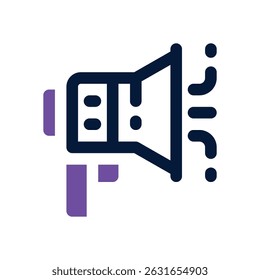 megaphone duotone icon. Sleek and modern vector icon for websites, mobile apps, marketing materials, and corporate design. Fully scalable and ready to use.