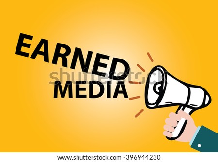 megaphone with EARNED MEDIA announcement 