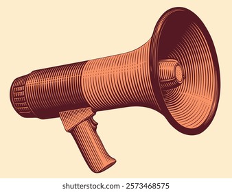 Megaphone. Editable hand drawn illustration. Vector vintage engraving. Isolated on light background. 8 EPS