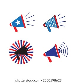 Megaphone election day icon flat design