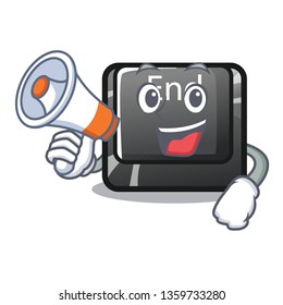 With megaphone end button toys in shape mascot