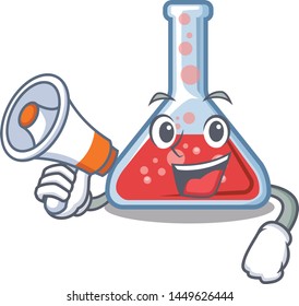 With megaphone erlenmeyer flask isolated in the mascot