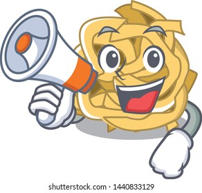 With megaphone fettucine isolated with in the mascot