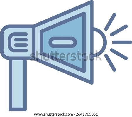 Megaphone Filled Blue Tone Icon