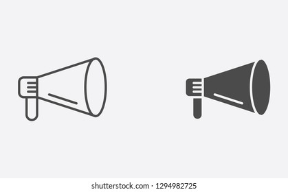 Megaphone filled and outline vector icon sign symbol