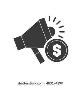 megaphone with finance icon vector illustration design