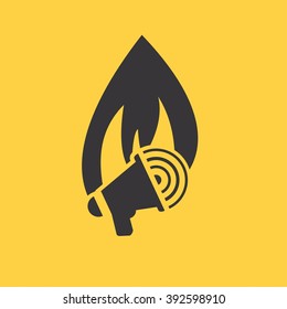 Megaphone fire icon