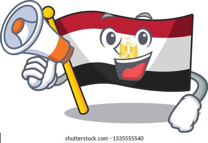 With megaphone flag egypt mascot the character shape