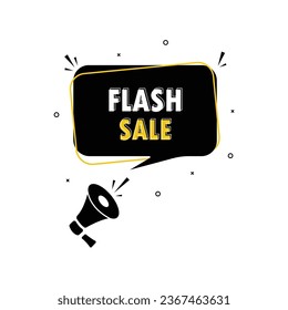 megáfono con mensaje de venta en flash. altavoz. banner para marketing empresarial y publicidad.ilustración vectorial. vector eps 10