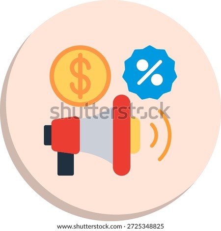 Megaphone Flat Circle Style Icon