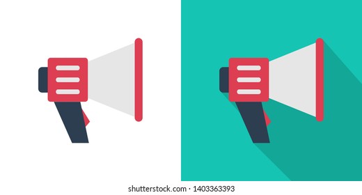 Megaphone Flat Design Icon Vector