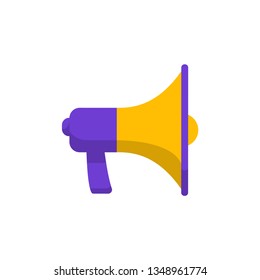 Megaphone flat design illustration, loud speaker vector icon