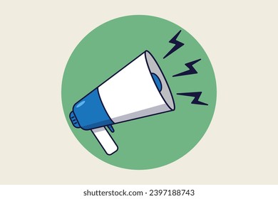 Megaphone in flat design style. Megaphone icon. Vector illustration
