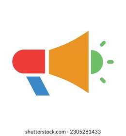 Megaphone Flat Design Vector Illustration