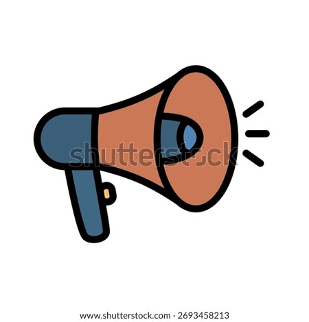 Megaphone flat icon for announcement and promotion