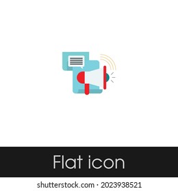 Megaphone Flat icon Design Isolated White Background, Eps 10