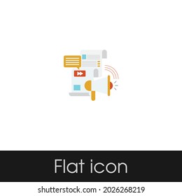 megaphone Flat icon Design Isolated White Background, Eps 10