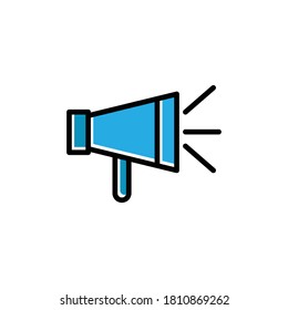 Icono plano megáfono. vector de plantilla de diseño