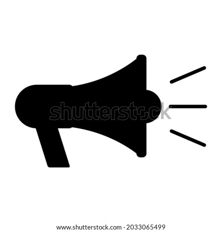 Megaphone flat icon isolated on white background. Speaker symbol. Loudspeaker vector illustration .