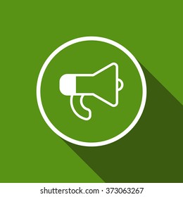 megaphone flat icon with long shadow. vector illustration
