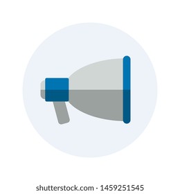 megaphone flat icon. modern loudspeaker sign. vector audio, music, voice, sound symbol on white background. eps 10
