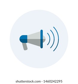megaphone flat icon. modern loudspeaker sign. vector audio, music, voice, sound symbol on white background. eps 10