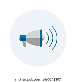 megaphone flat icon. modern loudspeaker sign. vector audio, music, voice, sound symbol on white background. eps 10