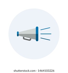 megaphone flat icon. modern loudspeaker sign. vector audio, music, voice, sound symbol on white background. eps 10