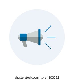megaphone flat icon. modern loudspeaker sign. vector audio, music, voice, sound symbol on white background. eps 10
