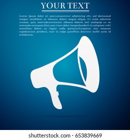 Megaphone flat icon on blue background. Vector Illustration