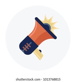 Megaphone flat icon on white background