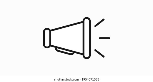 Megaphone-Flachsymbol auf Weiß-Illustration