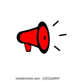 Megaphone flat icon over white illustration