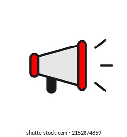 Megaphone-Flachsymbol auf Weiß-Illustration