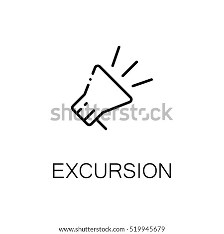 Megaphone flat icon. Single high quality outline symbol of tourism for web design or mobile app. Thin line signs of travel for design logo, visit card, etc. Outline pictogram of excursion