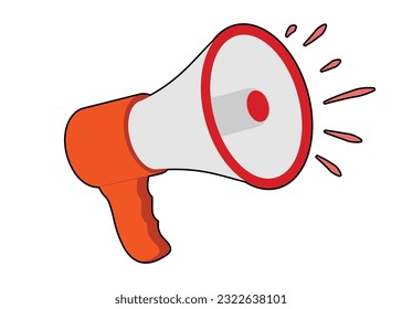 Icono plano Megaphone, vector Megaphone Ilustración, concepto de unirse a nosotros, vacante de empleo y anuncio en diseño moderno de caricatura plana