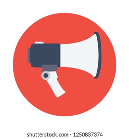 Megaphone flat icon. You can be used Megaphone icon for several purposes like: websites, UI, UX, print templates, promotional materials, info-graphics, web and mobile phone apps.