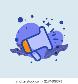 Megaphone flat illustration. Loudspeaker sign vector illustration.