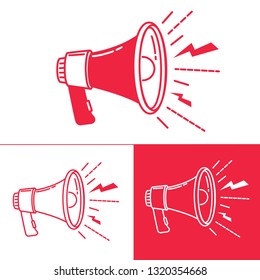 Megaphone flat  outline vector icon