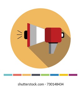 Megaphone flat web icon. Vector Illustration.