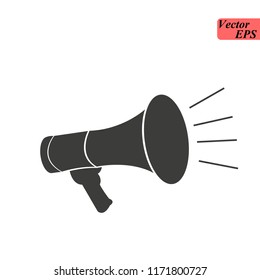 Megaphone Flat Web Mobile Icon. Vector Illustration EPS 10