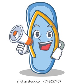 With megaphone flip flops character cartoon