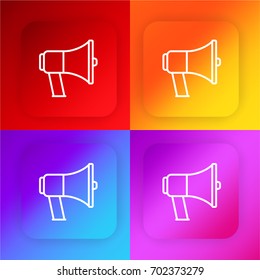 Megaphone four color gradient app icon set