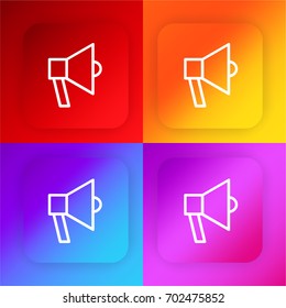 Megaphone four color gradient app icon set