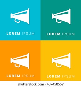 Megaphone Four Color Material Designed Icon / Logo